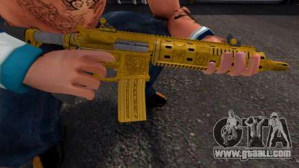 GTA V PC Golden Carbine Rifle for GTA 4